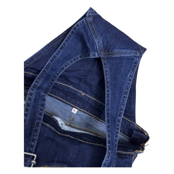LEVIS Blue Denim Overalls Designer Casual Jeans Womens Small (Size 2) - Picture 4 of 7
